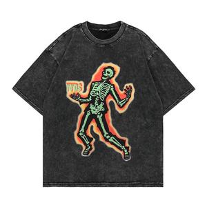 เสื้อยืดคอกลมสำหรับผู้ชายแบบคลาสสิกผ้าฝ้าย100% พิมพ์ลายย้อมสีล้วนสำหรับฤดูร้อนฤดูใบไม้ร่วงมีให้เลือกหลายสี - Product Image 6