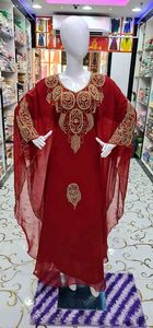 Beautiful Dubai <b>Kaftan</b> 2024 Moroccan Design with Hand-Stone Beads Work Traditional Muslim Dress Colored Fabric - Product Image 2