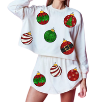Ensemble jupe-short de Noël pour femme, motif casse-noisette, personnalisé, respirant, confortable, orné de paillettes, cousu main, disponible en gros - Vente chaude