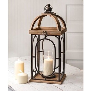 Lanterne en métal noir mat pour la maison Lanterne de camping intérieure/extérieure avec verre Lanterne décorative pour la maison de Noël - Product Image 2