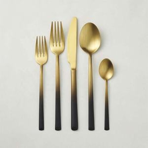 Long Round Handle With Gold Polished New Designer Hammered <b>Cutlery</b> Set New Design Portable Personalized <b>Travel</b> <b>Cutlery</b> Set - Product Image 3