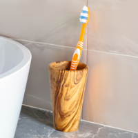 Porte-brosse à dents élégant en bois écologique ArtisRaw, organisateur de salle de bain personnalisé avec logo, cadeau de déménagement élégant et unique