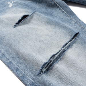Mode Trou Splash-encre Lavé Long Pantalon Hip Hop Hommes Jeans Pantalon Personnalisé Hommes Denim Jeans en détresse Streetwear Jeans Hommes - Product Image 3