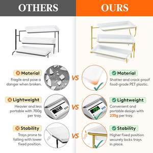 3 Tiered Handmade Metal <b>Tray</b> Stand Polished Finish Party Entertaining Reusable Durable Eco-Friendly Serving Platters Stable - Product Image 3