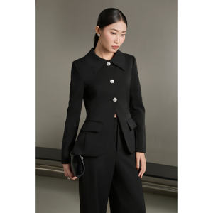 Blazer Vietnam AUREA, Sólido, Elegante/Vintage/Clásico Moderno, Estructurado, Grueso, con Detalle de Botones y Abertura Trasera KA57 - Product Image 1