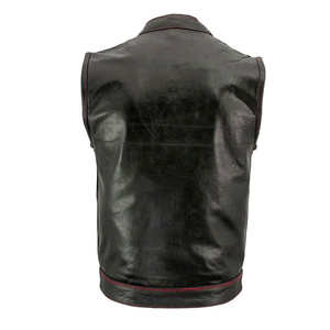 Nouveau design de gilet en cuir véritable pour hommes – Sans manches, bonne qualité, vente chaude, prix bas - Product Image 3