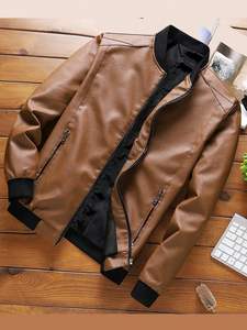 Veste en cuir pour hommes et femmes avec fausse fourrure en tissu de toile durable Classy Vintage - Product Image 2