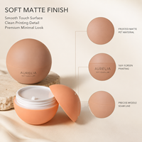 Pot cosmétique de luxe en forme de sphère, toucher doux, OEM, finition mate, pour masque à lèvres nude, crème contour des yeux, emballage unique pour soins de la peau avec couvercle