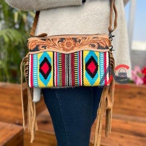 Manta con silla de montar hecha a mano Real, bolsos de cuero con herramientas, bolsos cruzados de cuero azteca de alta calidad, bolsos multicolores Vintage - Product Image 3