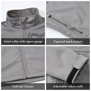 Venta al por mayor logotipo personalizado poliéster hecho chaqueta Softshell transpirable uso al aire libre chaqueta Softshell - Product Image 6