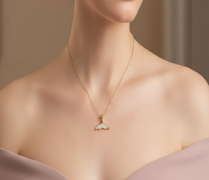 จี้หางปลาวาฬเพชรหรูหรา ทองคำขาว 18K ประดับเพชรแท้ธรรมชาติ ดีไซน์สง่างาม แรงบันดาลใจจากมหาสมุทร ของขวัญเครื่องประดับชั้นดีสำหรับผู้หญิง - Product Image 6