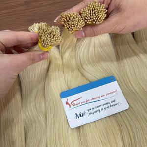 Keratin Tip I Tip Extensiones de cabello humano Venta al por mayor Extensiones de cabello crudo Cutícula alineada Ruso I tip Extensión de cabello - Product Image 6