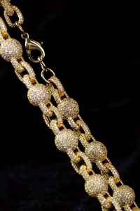 Collier chaîne en or rhodié de luxe serti de moissanite glacée de 15 carats, bijoux orthodoxes hip-hop, chaîne à maillons statement, cadeau de fête - Product Image 6