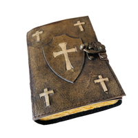 Carnet en cuir antique fait main, organisateur personnel vintage, en cuir véritable, couverture rigide classique gaufrée, bord festonné