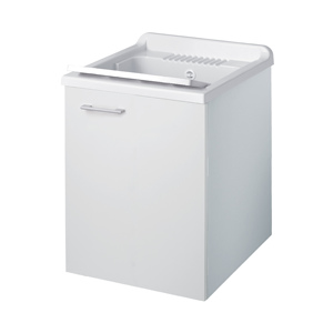 Mobile Lavabo da Terra Moderno Sky 45x50x65cm con Lavabo in Ceramica e Armadietto a Specchio - Product Image 1