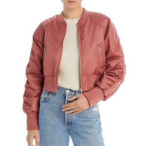 Bomber <b>Coat</b> <b>Women</b> <b>Lightweight</b> Custom Streetwear Fashion Casual Outerwear Supplier - Product Image 3