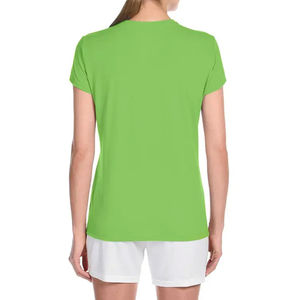 Camiseta de manga corta 100% algodón básico liso en blanco logotipo personalizado estampado redondo cuello redondo verano señoras Camisetas Mujer camiseta OEM ODM - Product Image 3