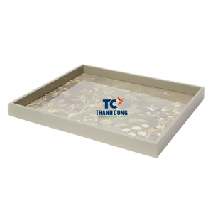 ถาดเคลือบเงา ราคาถูก ถาดไม้สำหรับเสิร์ฟ ทนทาน เคลือบเงาอย่างดี สำหรับใช้ในครัว รับประทานอาหาร และงานปาร์ตี้กลางแจ้ง ผลิตในเวียดนาม - Product Image 2