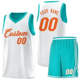 Uniforme de basket-ball réversible par sublimation à quantité minimale de commande basse taille grande taille respirant séchage rapide léger évacuation de l'humidité - Product Image 2