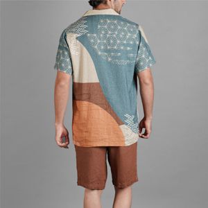 Mens Cuban Collar <b>Linen</b> Shirt - Classic and Stylish, Perfect for Summer Casual Outfits, Beach, and Holiday Wear - Product Image 5