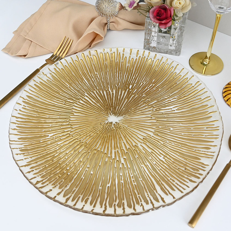 Modern Gold Rim Wedding Glass Fruit