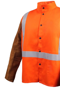 Chaquetas soldadoras de cuero de vaca divididas resistentes al fuego de cuero rápido para hombres y mujeres - Product Image 3