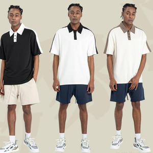 Colección de verano 2025 para hombres, venta al por mayor de fábrica, polos holgados, camisetas de polo informales de punto para hombres - Product Image 4