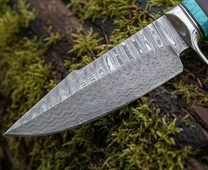 Custom Handmade DIY Damascus Steel Fixed Blade Hunting <b>Knife</b> Wood Handle Outdoor Camping Survival <b>Knife</b> Leather <b>Sheath</b> OEM - Product Image 2