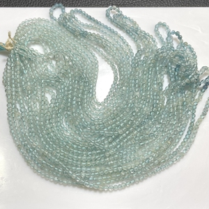 Perles de forme ronde lisse aigue-marine de 3.5mm perles unies en pierres précieuses naturelles, fournitures de perles en gros - Product Image 5