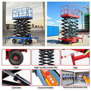 Platform Lift Gunting Hidrolik Bergerak <span class=keywords><strong>CE</strong></span> ISO 100kg 300kg 500kg 1000kg, Dapat Diderek, 4m 6m untuk Pekerjaan di Ketinggian - Product Image 3