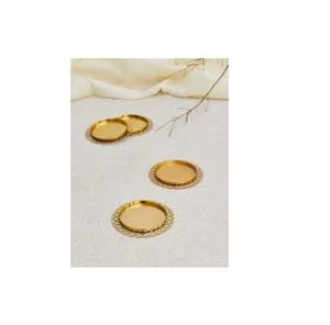 ที่รองแก้วทองเหลืองแบบโบราณสำหรับบาร์เครื่องดื่มของตกแต่งบ้านดีไซน์ดีมากถ้วยทองเหลืองและที่รองแก้ว - Product Image 1