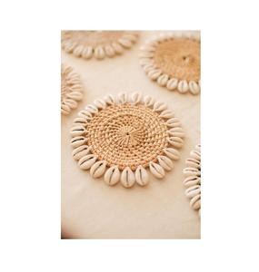 American Style Round Shape Handmade Rattan Coaster in Table Coaster for <b>Dinner</b> Home Decor Accessories - Product Image 1