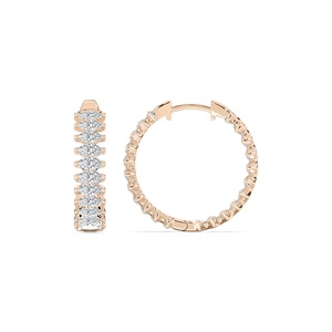 Boucles d'oreilles tendance en or pur 14 carats pour femmes, avec plusieurs pierres, cultivées en laboratoire, certifiées IGI et GAI, diamants en grappe de 3,73 carats, qualité EF/VS - Product Image 3