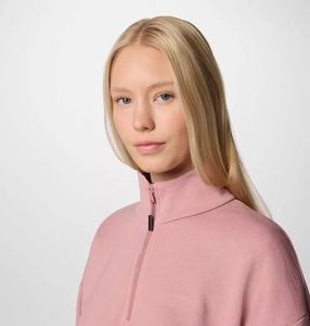 Femmes Terry manches longues surdimensionné demi-fermeture éclair sweats à capuche hiver pull sweats 100% coton avant Logo Streetwear OEM - Product Image 5