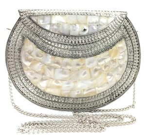 HF Crafts Lujoso bolso de mano con perlas para madre, cadena clásica de alta calidad, decoración de cuentas, moda para ocasiones nupciales, bajo - Product Image 5