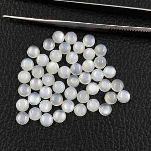 Haute qualité naturel blanc 4mm pierre de lune Cabochon lisse pierres précieuses calibrées en vrac pour la fabrication de bijoux approvisionnement en gros - Product Image 4