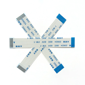 สายเคเบิล AWM ffcfpc 80C 60V VW 10Pin 1.0มม. 60มม. สายไฟแบบยืดหยุ่นทิศทางไปข้างหน้าเป็นมิตรกับสิ่งแวดล้อมพีวีซีสีฟ้าและสีขาว - Product Image 2