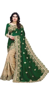 Pakaian Pesta Kerja Berat <span class=keywords><strong>Saree</strong></span> Desainer Bordir Sutra dan Batu Kerja Bollywood <span class=keywords><strong>Saree</strong></span> - Product Image 4