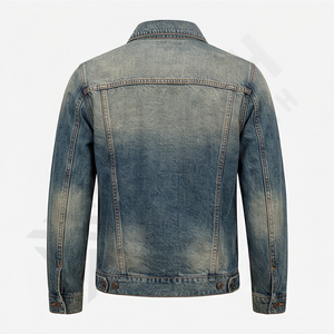 Veste en jean décontractée d'hiver de qualité supérieure, personnalisable, nouvelle collection, qualité durable, col montant réversible, logo personnalisé sur le devant, meilleur prix - Product Image 2