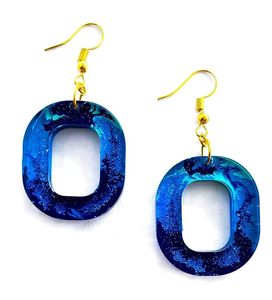 Pendientes de mariposa de resina Joyería inspirada en la naturaleza Linda Pendientes de resina de lámina metálica Pendientes hechos a mano de lujo a precio barato - Product Image 1