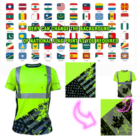 T-shirt de travail réfléchissant personnalisé haute visibilité pour hommes, en polyester, impression numérique, respirant, séchage rapide, vêtements de sécurité, design graphique