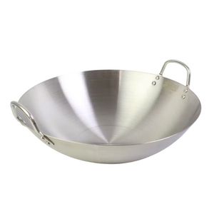 Aluminium Silver Color Cooking Kadhai Admirable Design Round Shape Cookware Kadhai For Kitchen Accessories Kadai - Product Image 1