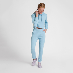 เสื้อครอปผู้หญิงมีฮู้ดแขนสั้นระบายอากาศดีแนวสตรีทลำลองพิมพ์โลโก้ได้ตามต้องการ - Product Image 3