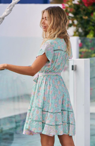 Vestidos Mini Casuales de Verano 2026 para Mujer, con Estampado y Volantes, de Manga Corta - Product Image 5