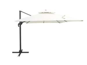 Parasol de jardin cantilever en aluminium 3x3m beige - Parasol de terrasse extérieur réglable - Product Image 4