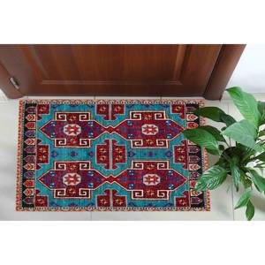 Alfombra con Patrón Geométrico, Alfombra Estampada con Diseño Tribal y Navajo, Alfombra Delgada No Tejida - Product Image 5