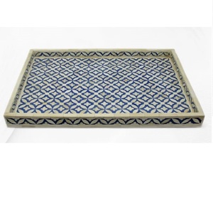 High Standard Quality Catering Equipment Serving Delicious Food and Dessert Wooden Serving Tray With Bone Inlay Finishing Tray - Product Image 5