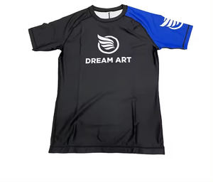 Alta calidad BJJ Rash Guard Slim Fit secado rápido manga larga cuello redondo sublimación impresa para MMA servicio OEM - Product Image 2