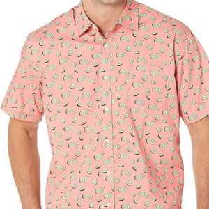 เสื้อฮาวายสำหรับผู้ชายผ้าทอลายทแยงแบบแห้งเร็วและกำหนดเองได้กระดุมปิด100% ผ้าทอลายทแยง - Product Image 5
