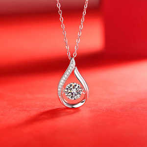 Collier pendentif en diamant goutte d'eau de luxe pour femmes plaqué argent Solitaire larme bijoux cadeau mariage fiançailles anniversaire - Product Image 5